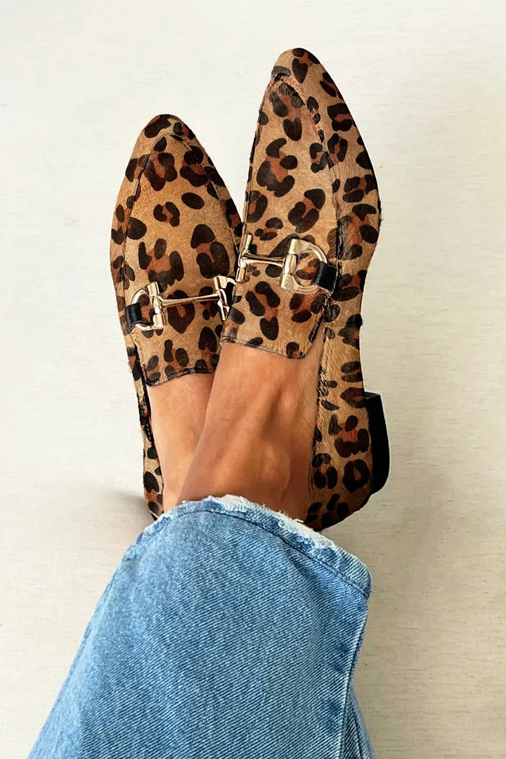 Gia - Elegant Leopard-Print Loafers