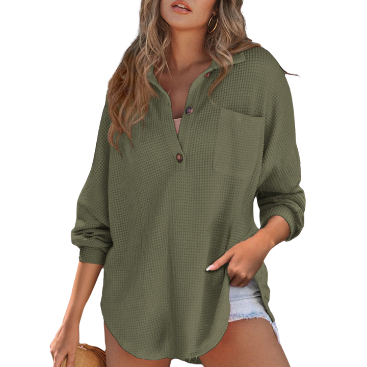 Elysia – Casual Lightweight V-neck Tunic Blouse