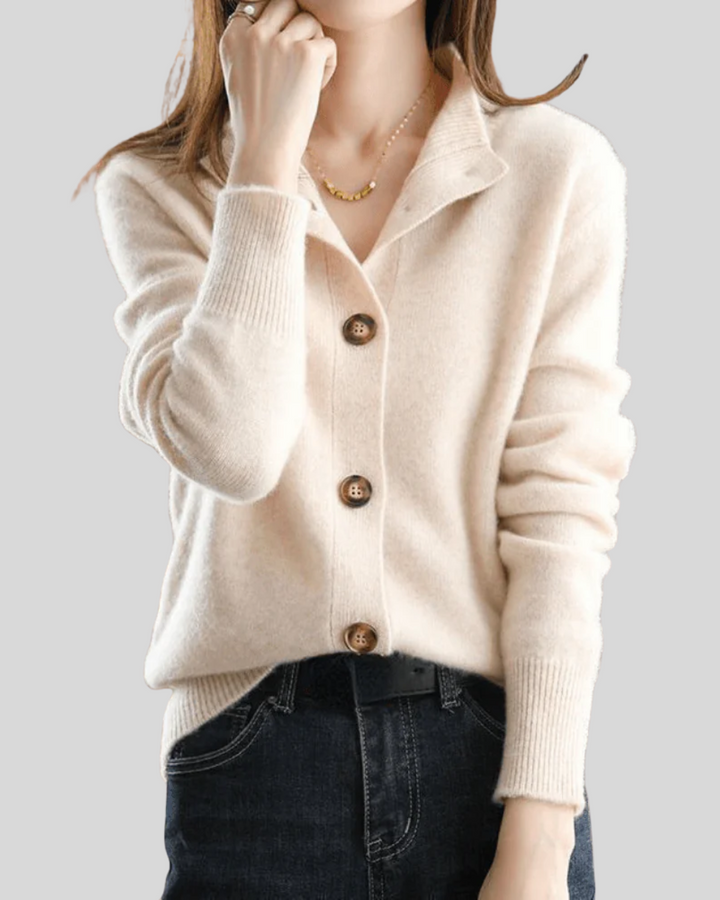Claire | Retro-style Cashmere Cardigan