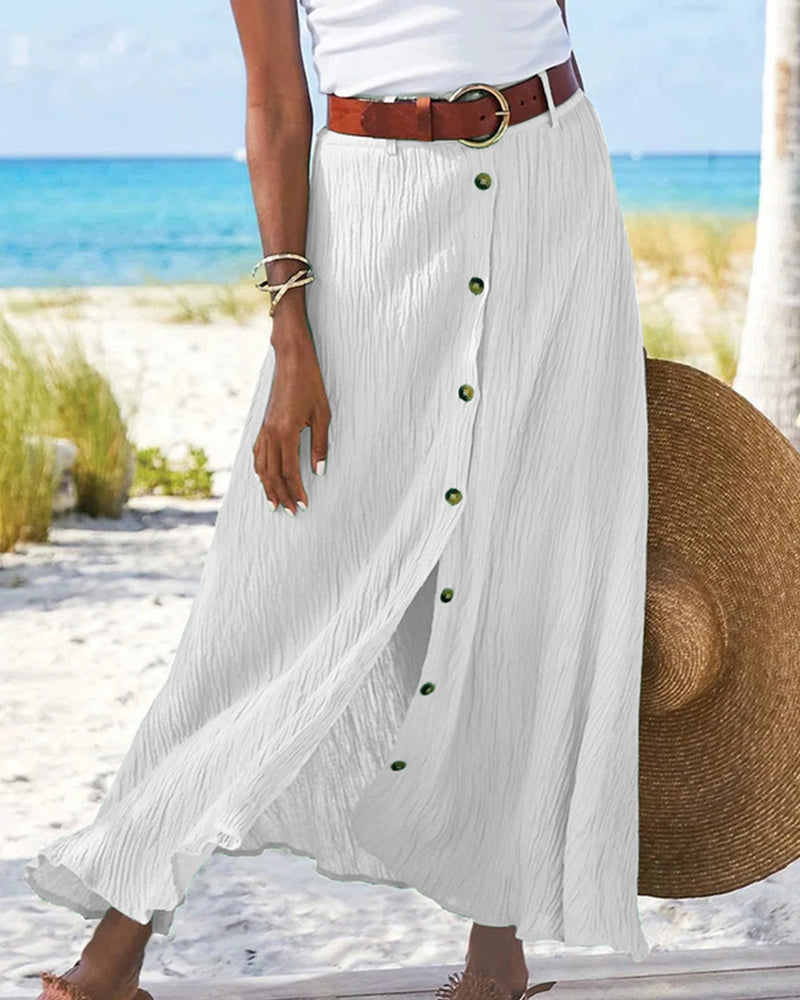 Syndy - Floaty button-front skirt
