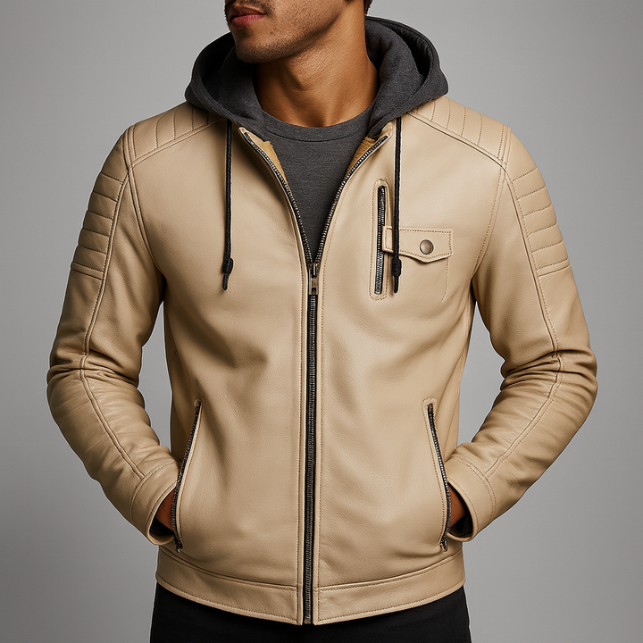 Toby – Hooded Leather Jacket