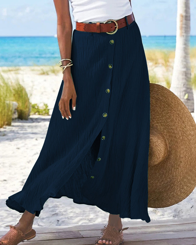 Syndy - Floaty button-front skirt