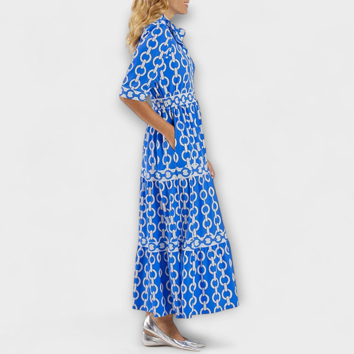 JULIANA | MIDI DRESS WITH CHAIN PRINT