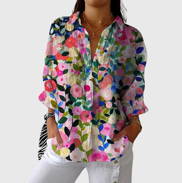 Lightweight colourful printed blouse