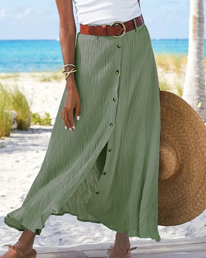 Syndy - Floaty button-front skirt