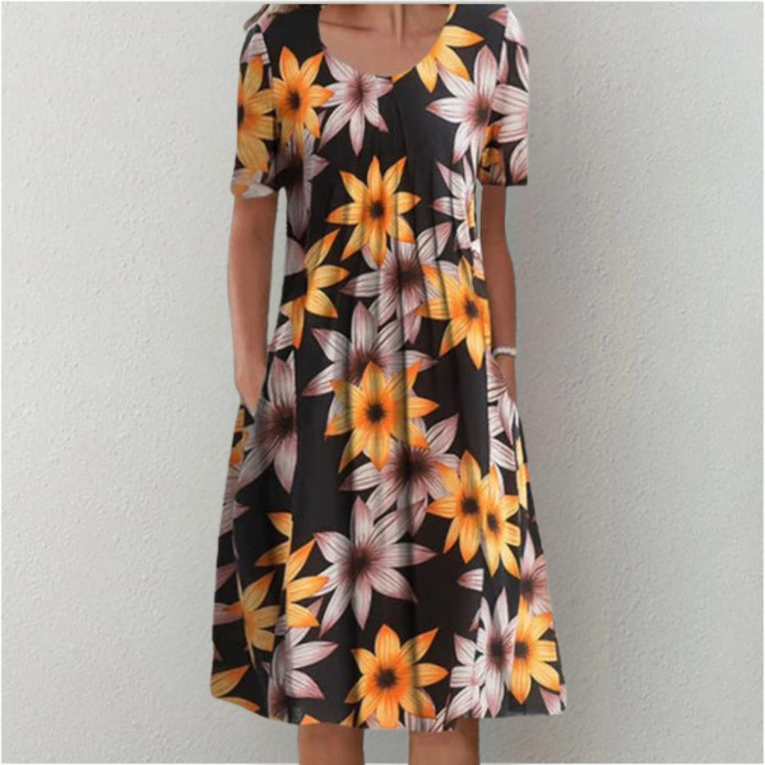 Hailey | Elegant, relaxed floral dress with pockets