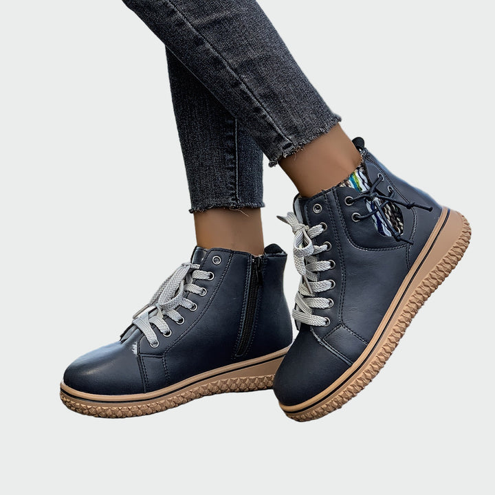 Orthopaedic leather ankle boots