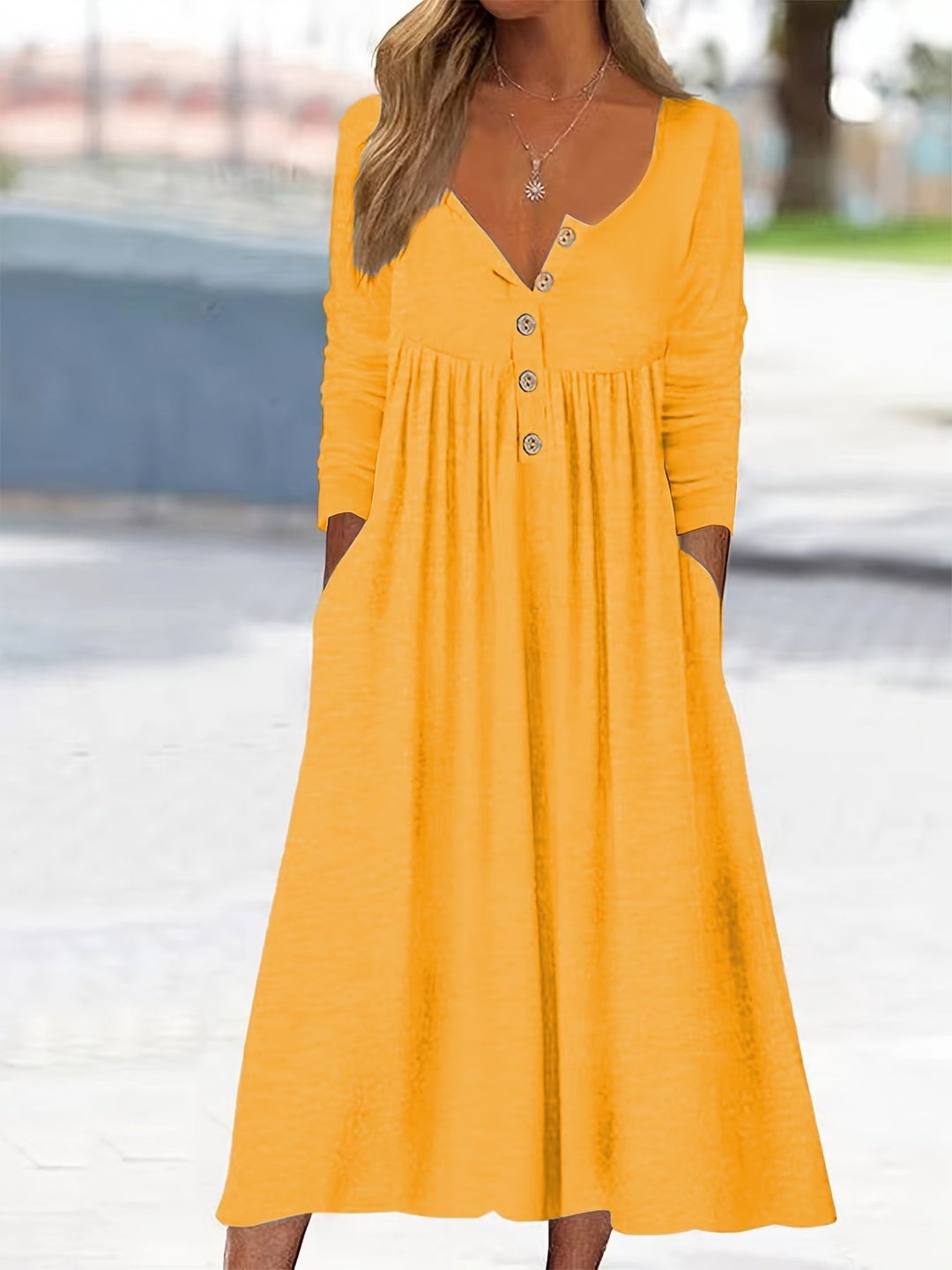 ZARA | Midi dress with buttons down the front