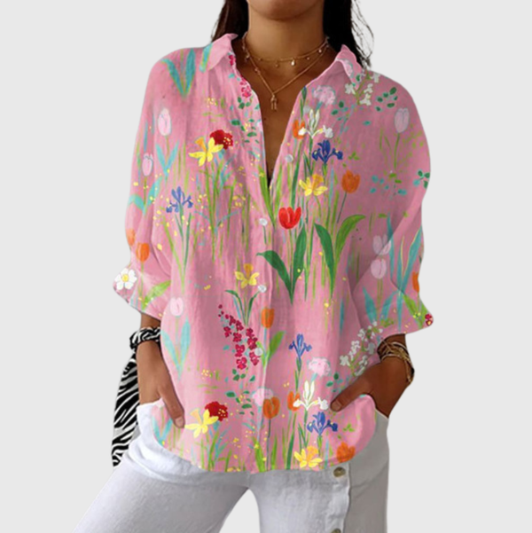 Lightweight colourful printed blouse