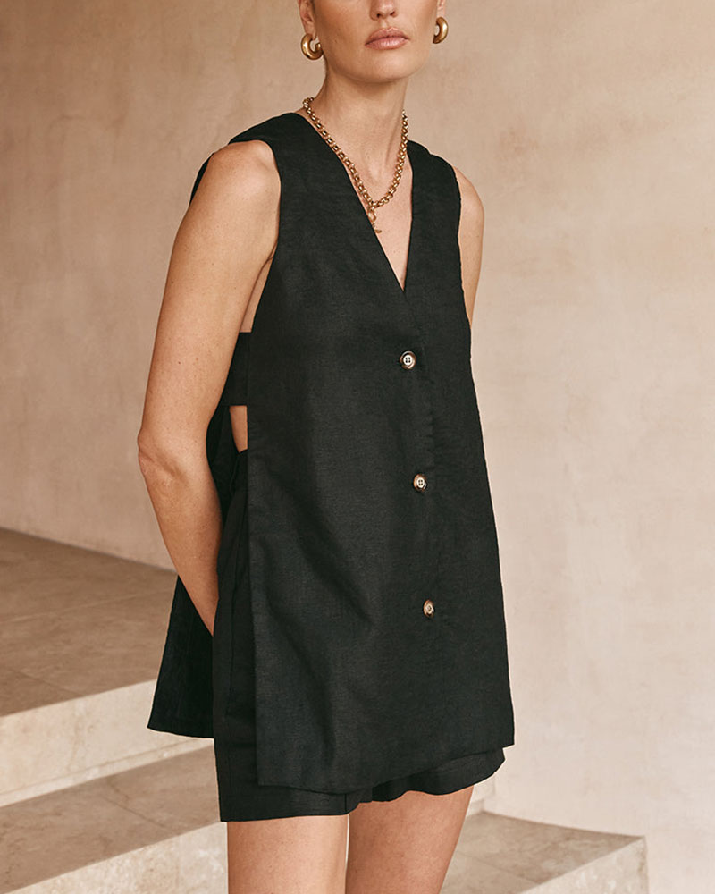Fiona - Sleeveless co-ord with buttons
