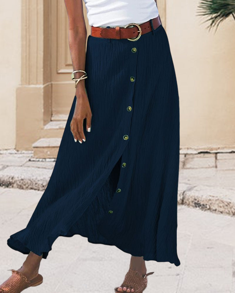 Syndy - Floaty button-front skirt