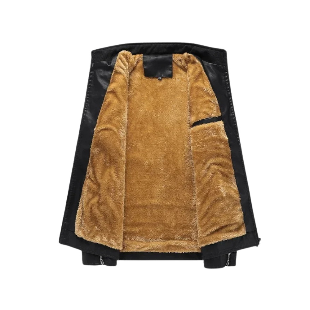 Dante - Retro Fleece Lined Leather Jacket