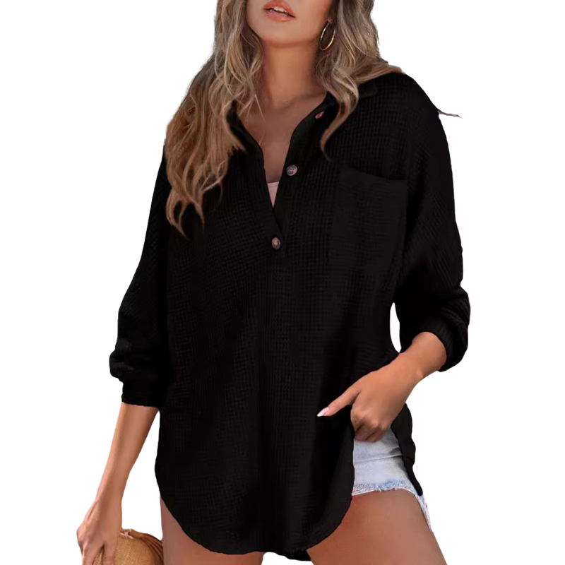 Elysia – Casual Lightweight V-neck Tunic Blouse