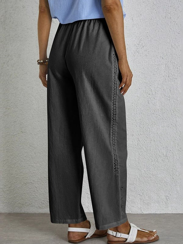Shania - Relaxed Button-Front Trousers