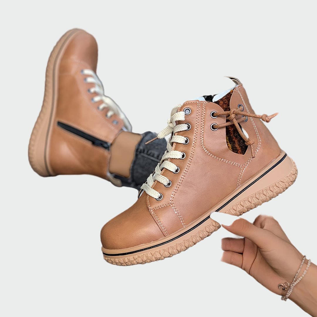Orthopaedic leather ankle boots