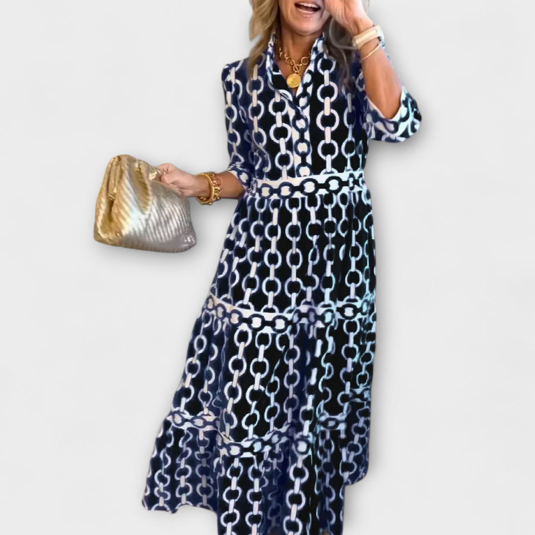 JULIANA | MIDI DRESS WITH CHAIN PRINT