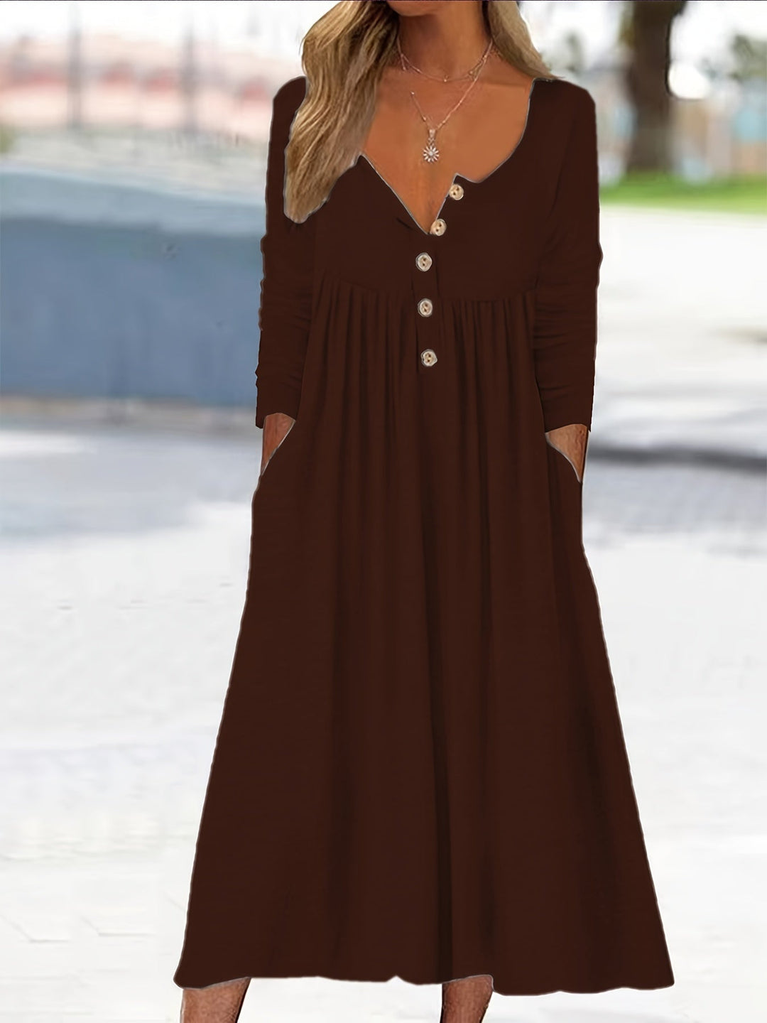 ZARA | Midi dress with buttons down the front