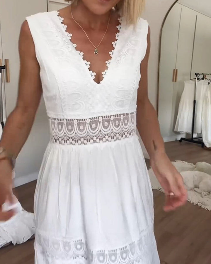 Circe - Lace Cami Dress with V-neck