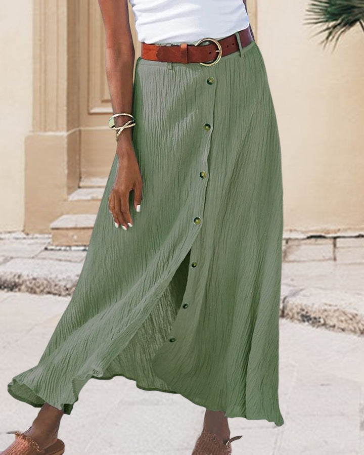 Syndy - Floaty button-front skirt