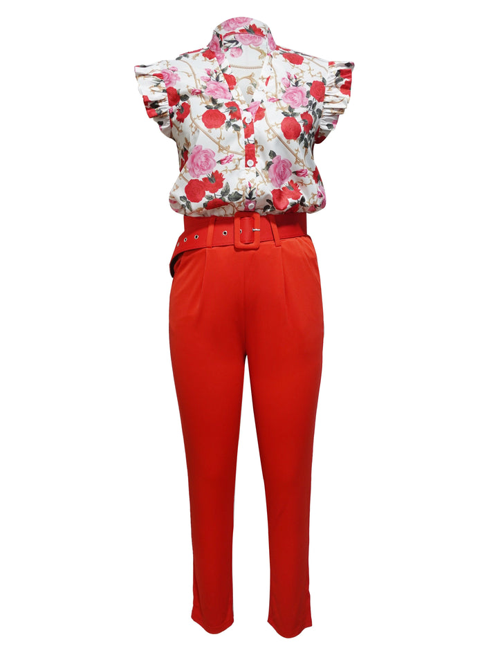 Florabel - Elegant Co‑ord with Flutter Sleeves