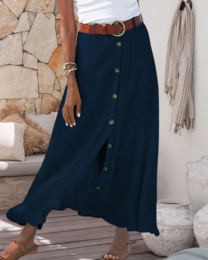 Syndy - Floaty button-front skirt