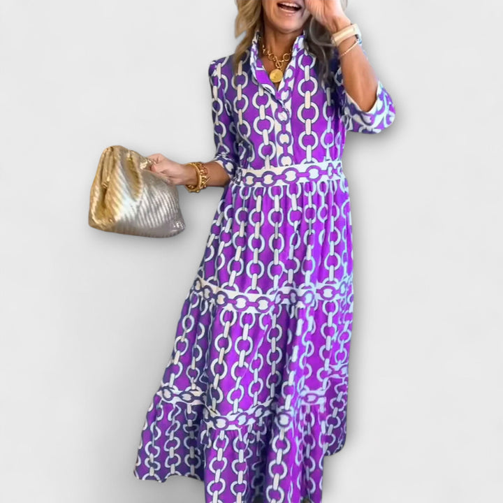 JULIANA | MIDI DRESS WITH CHAIN PRINT