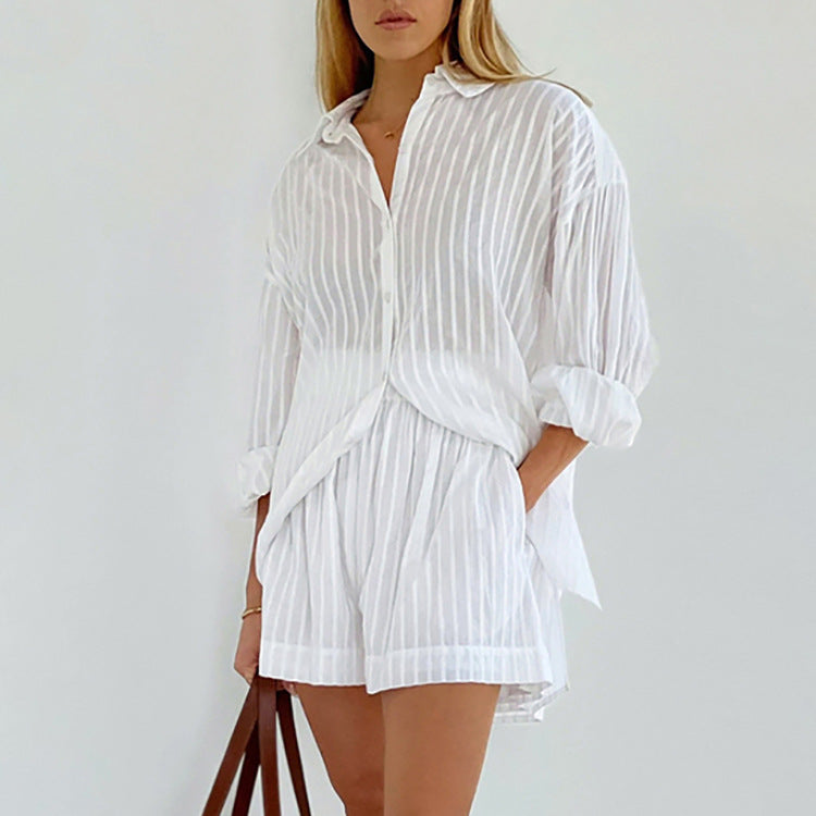 Viola - Button-Through Shirt and Airy Shorts Co-ord