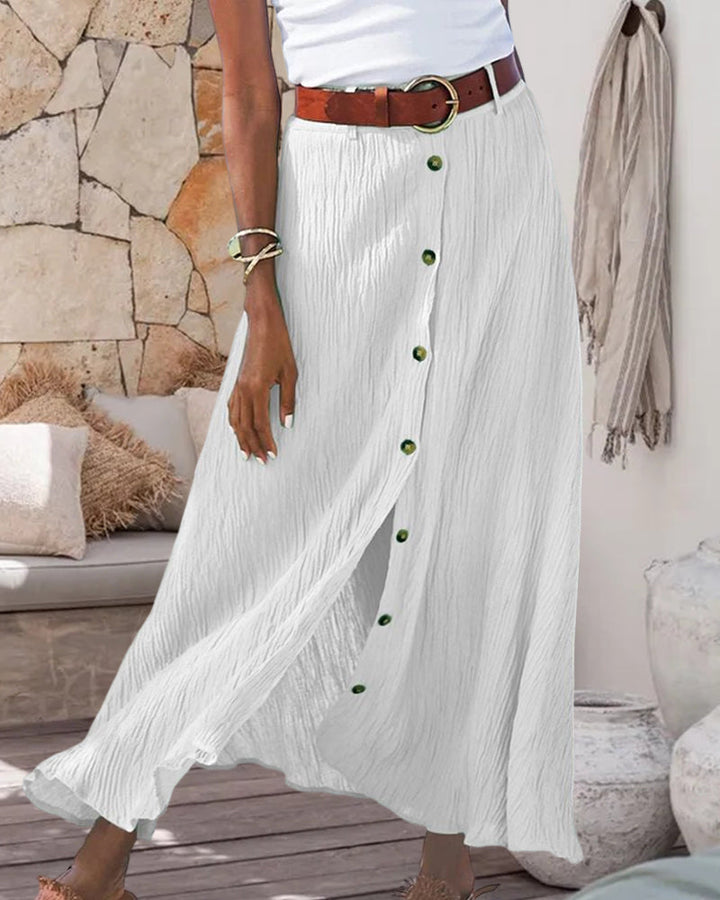 Syndy - Floaty button-front skirt