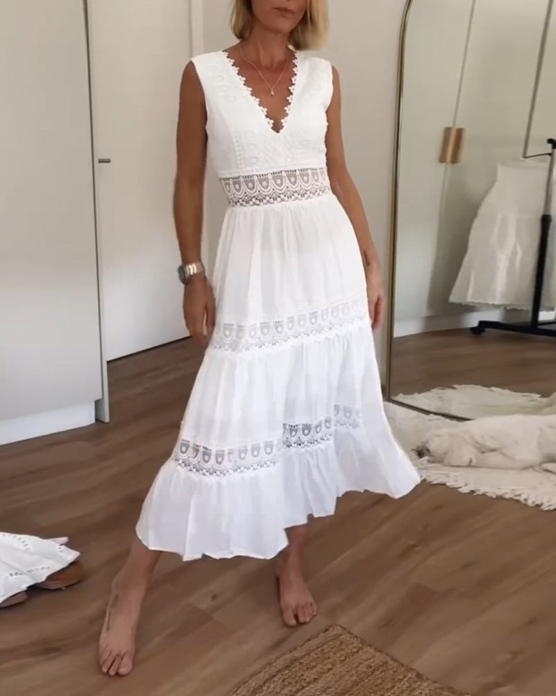 Circe - Lace Cami Dress with V-neck