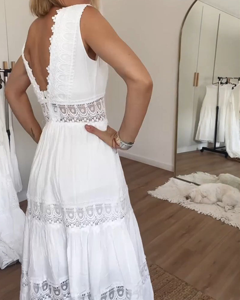 Circe - Lace Cami Dress with V-neck