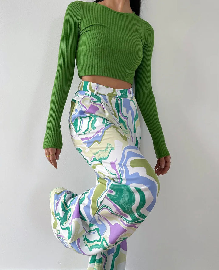 Zyra – Bold Swirl-Print Co-ord