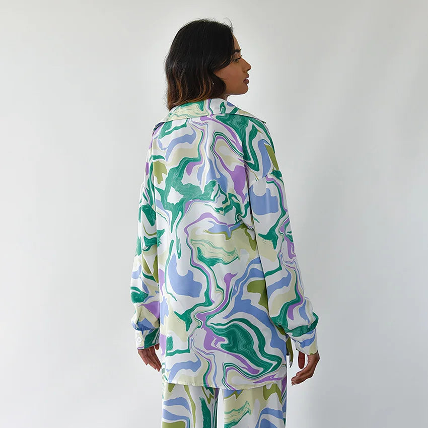 Zyra – Bold Swirl-Print Co-ord