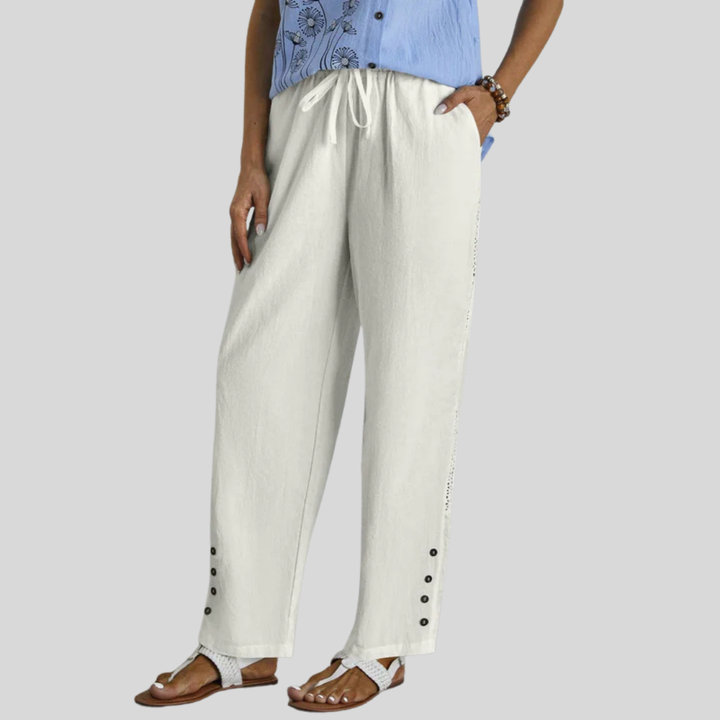 Shania - Relaxed Button-Front Trousers