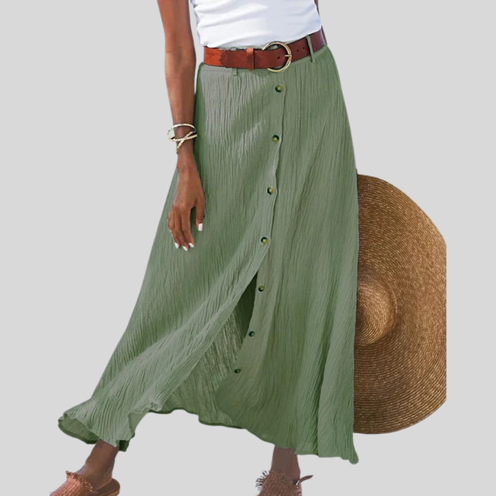 Syndy - Floaty button-front skirt