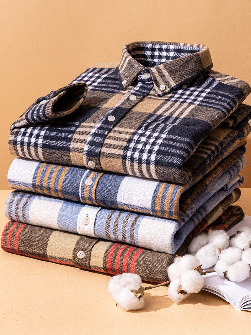Toby – Long-Sleeved Cotton Plaid Shirt