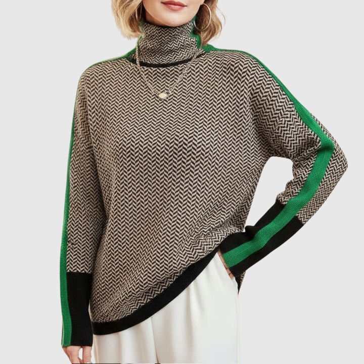 Eleanor | Luxury Herringbone High-Neck