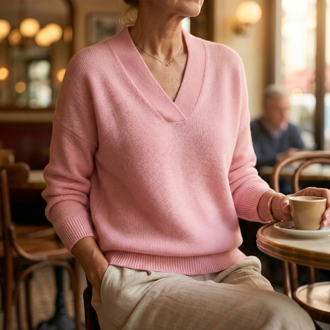 Faye | Soft V-neck jumper in a relaxed fit