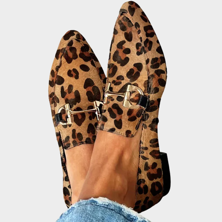 Gia - Elegant Leopard-Print Loafers