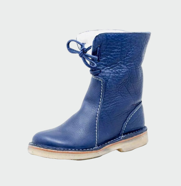 Men's waterproof leather boots with wool lining