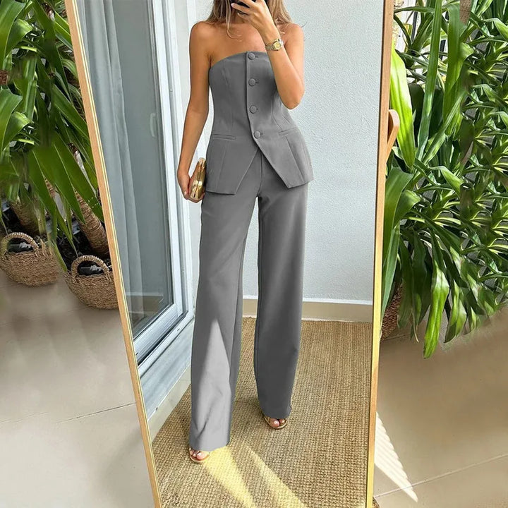 BRIA - Sleeveless Buttoned Two-Piece Co-ord