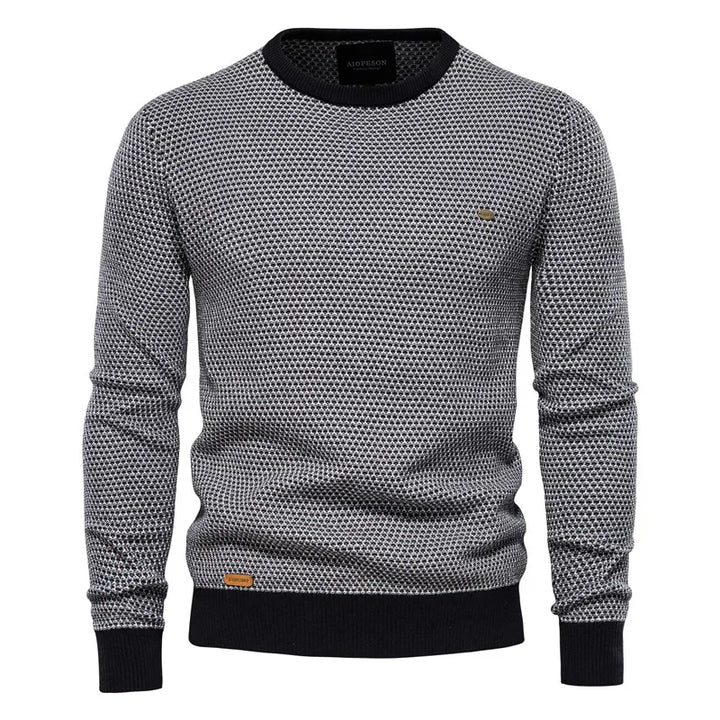 Paul - Men's Sweater with Checked Pattern