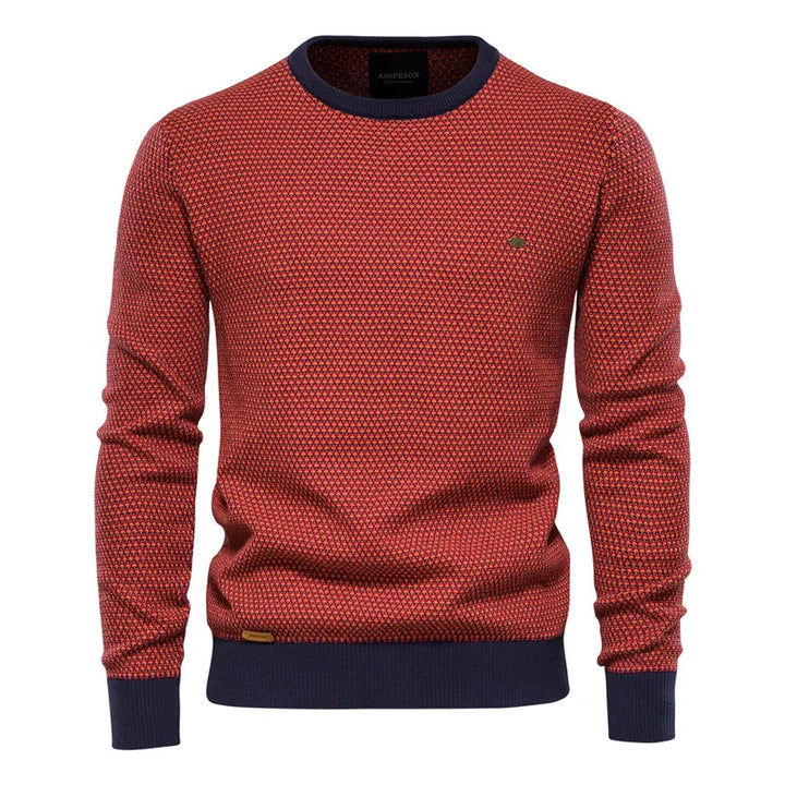 Paul - Men's Sweater with Checked Pattern
