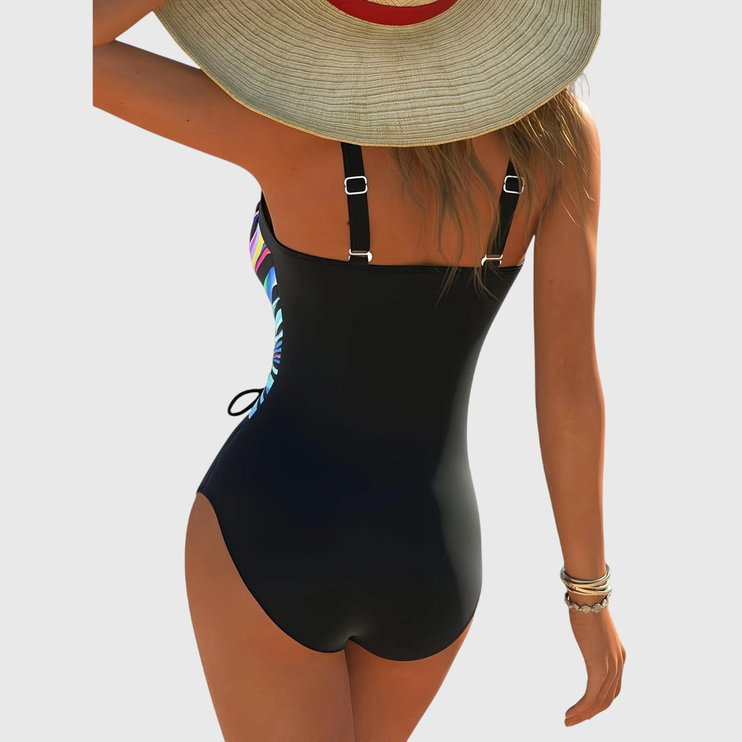 Stylish high-stretch swimsuit with a crossover front detail