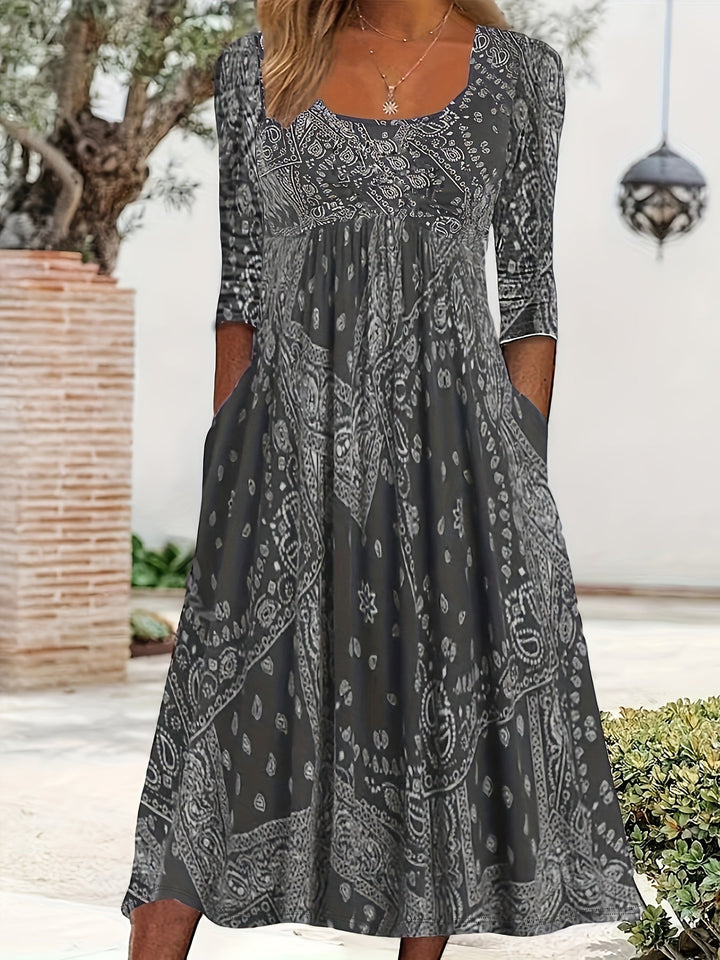 ELOWEN | Casual Long-Sleeved Midi Dress