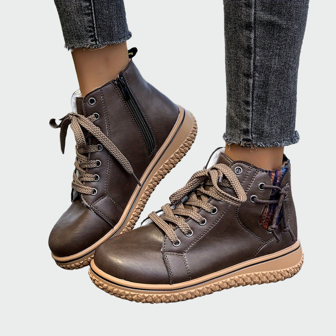 Orthopaedic leather ankle boots
