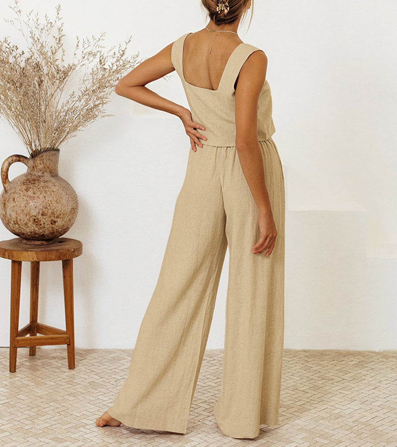 Megan - Minimalist Top and Flared Trousers Co-ord