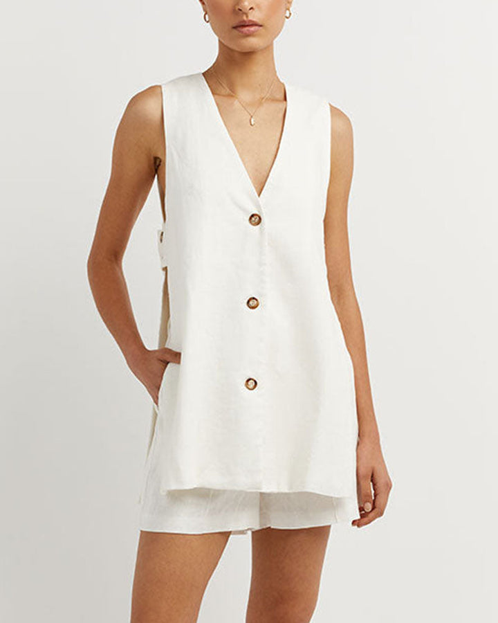 Fiona - Sleeveless co-ord with buttons